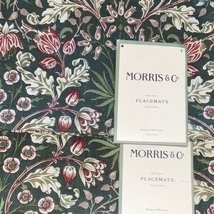 MORRIS & Co. HYACINTH GREEN 19x13” ENGLISH GARDEN FLORAL 8 PLACEMATS NWT